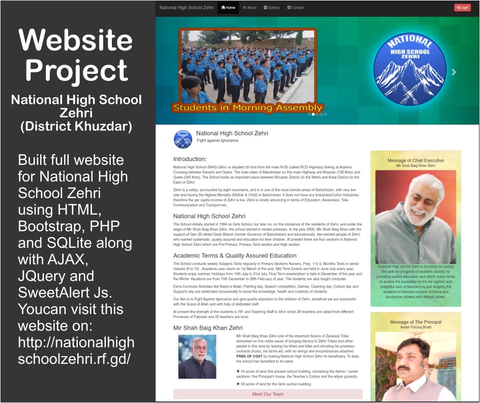 Website Project - National High School Zehri